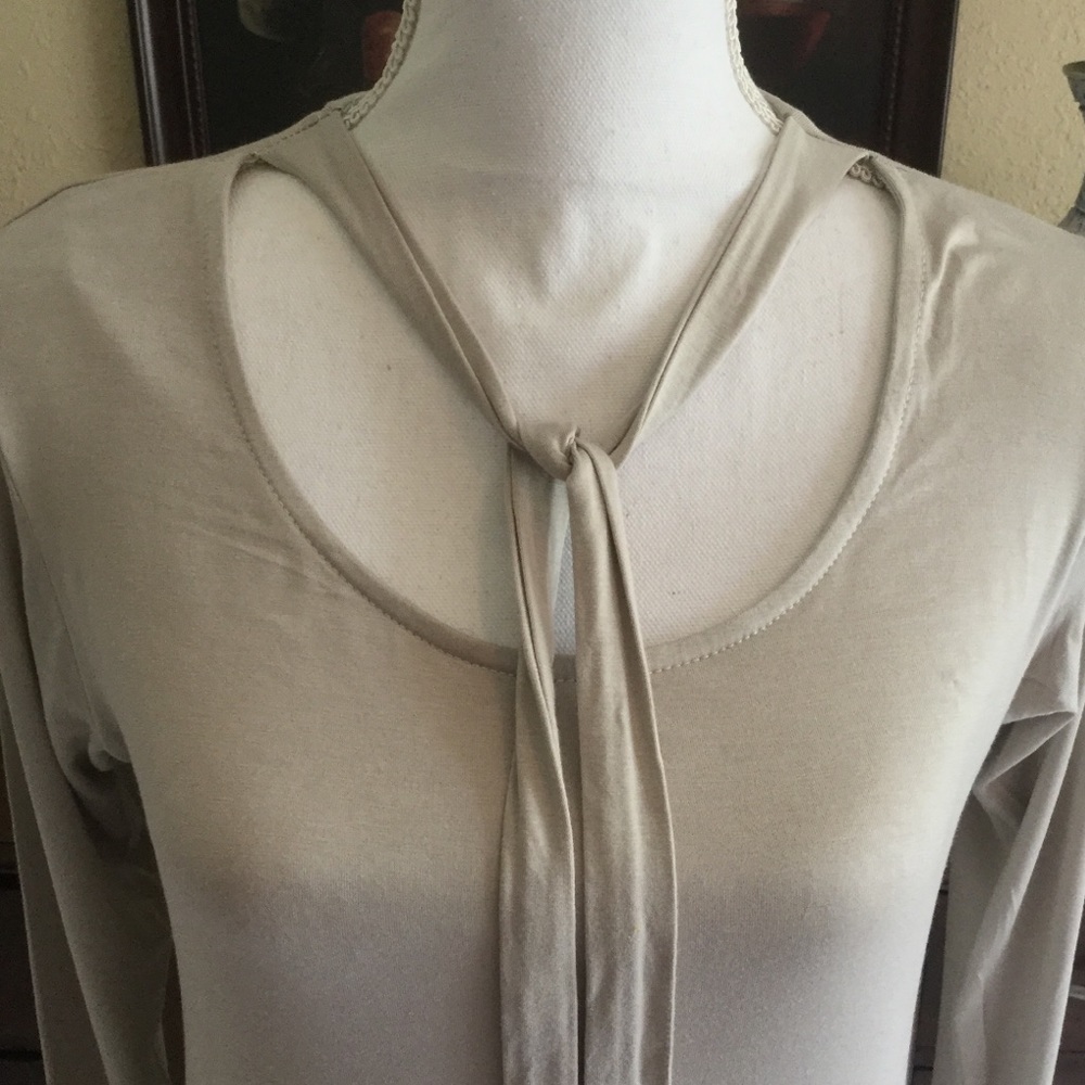 Elegant Tan Long Sleeve Bodysuit